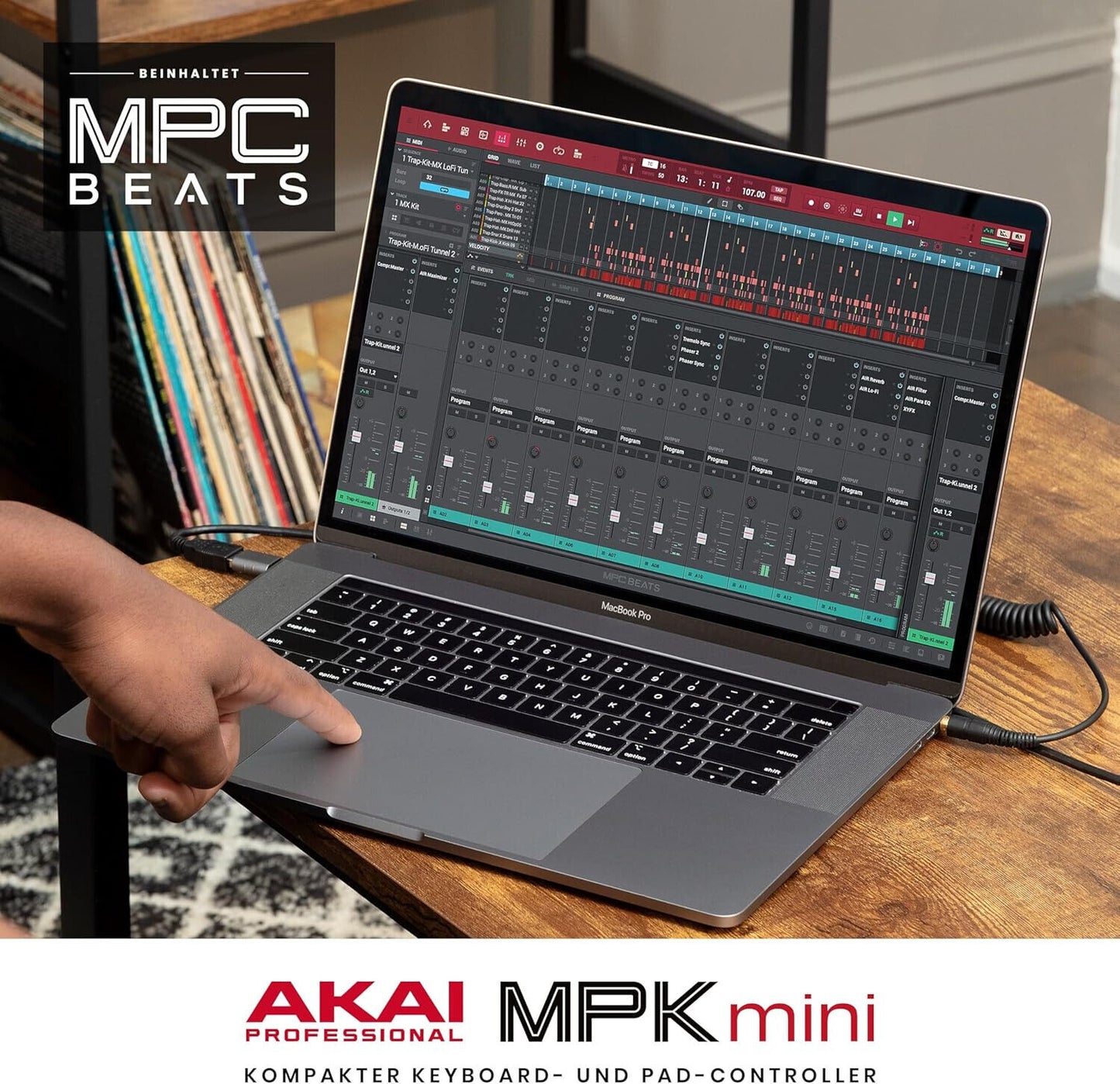 AKAI Professional MPK Mini MK3 – 25-Tasten USB MIDI Keyboard Controller Weiß