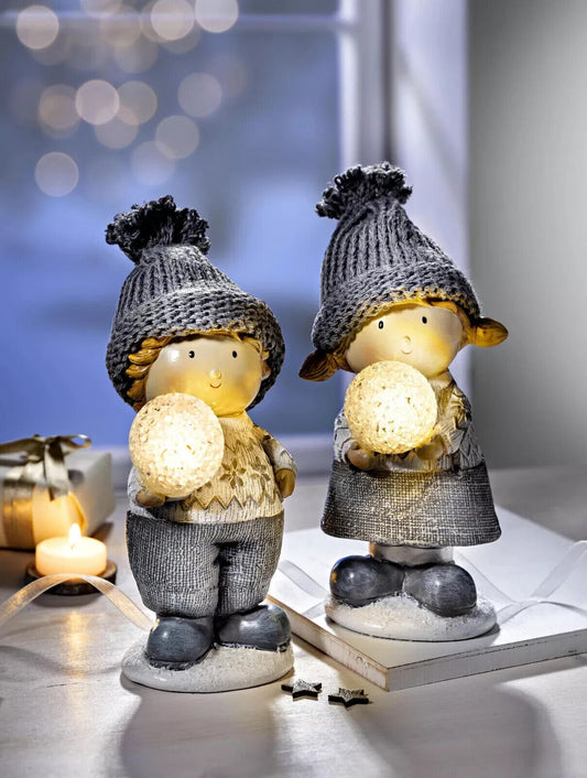 LED-Dekofiguren "Franz und Lea" 2er-Set Advent Deko Weihnachtsdeko Dekoration
