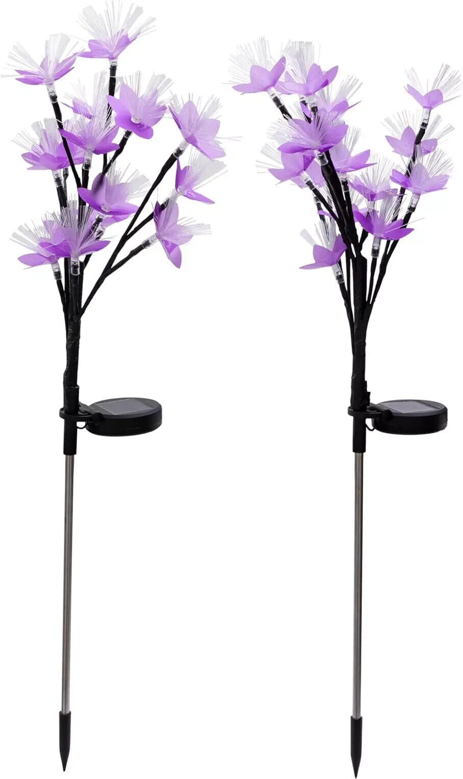 Solar Gartenstecker Hibiskus 2er Set Blüten Leuchteffekt Dekoration 70 cm B-WARE