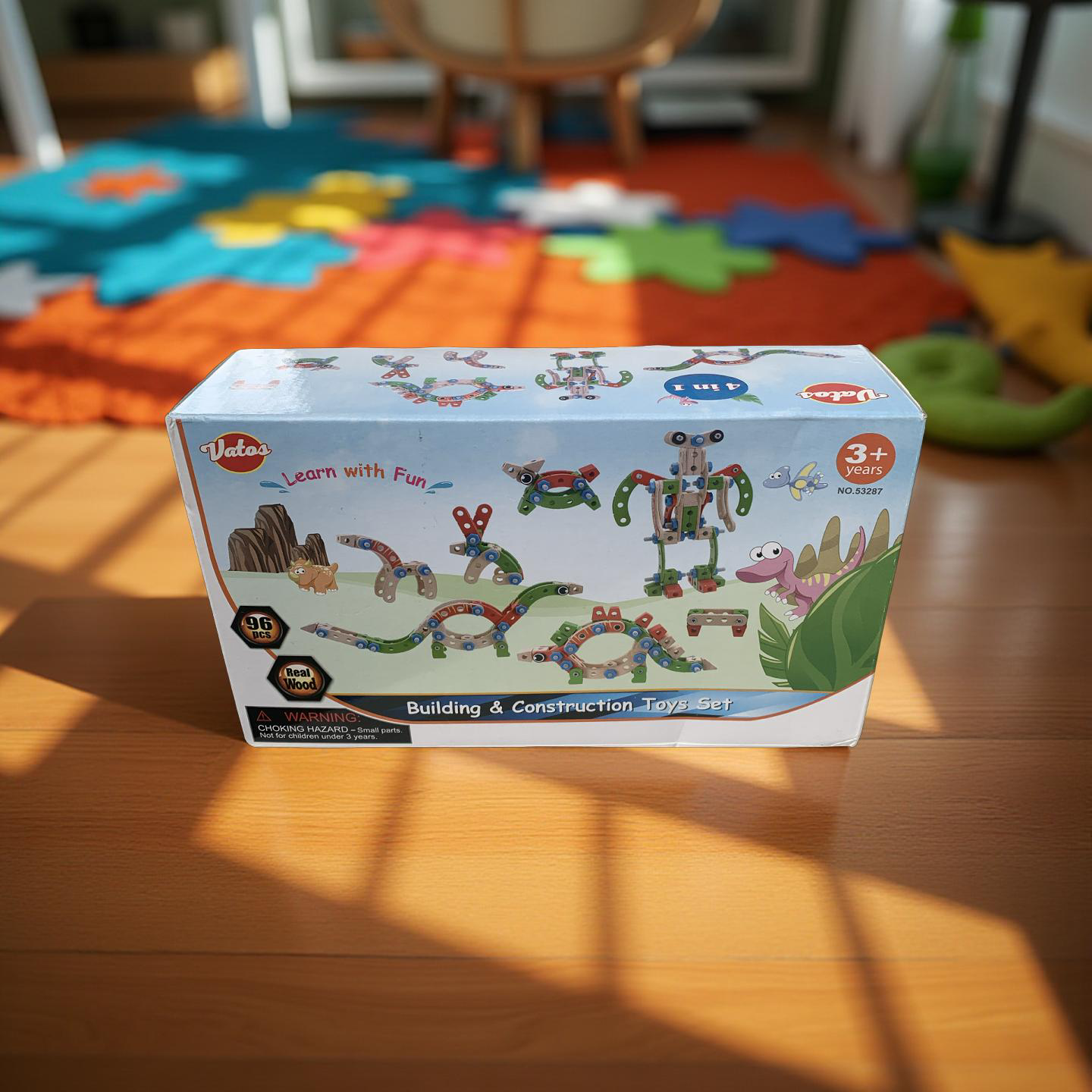 VATOS Wooden Building Construction Toy Set