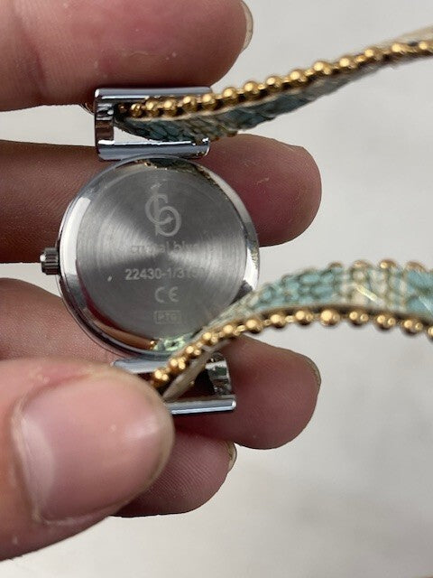 Crystal blue Fashion for fun Uhr mit quartz ziffernblatt und 3 Bänder zum tausch