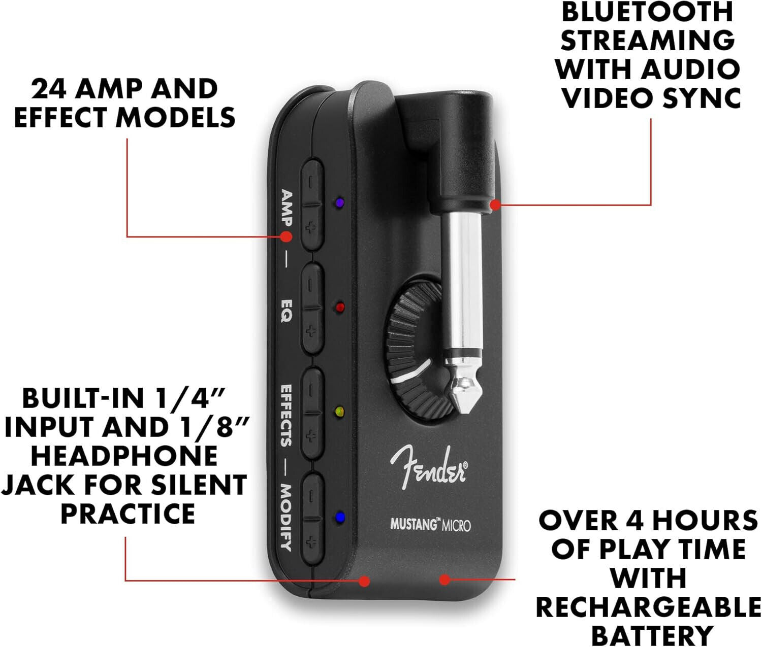 Fender Mustang Micro Gitarrenverstärker, Ultimativer All-in-One Verstärker