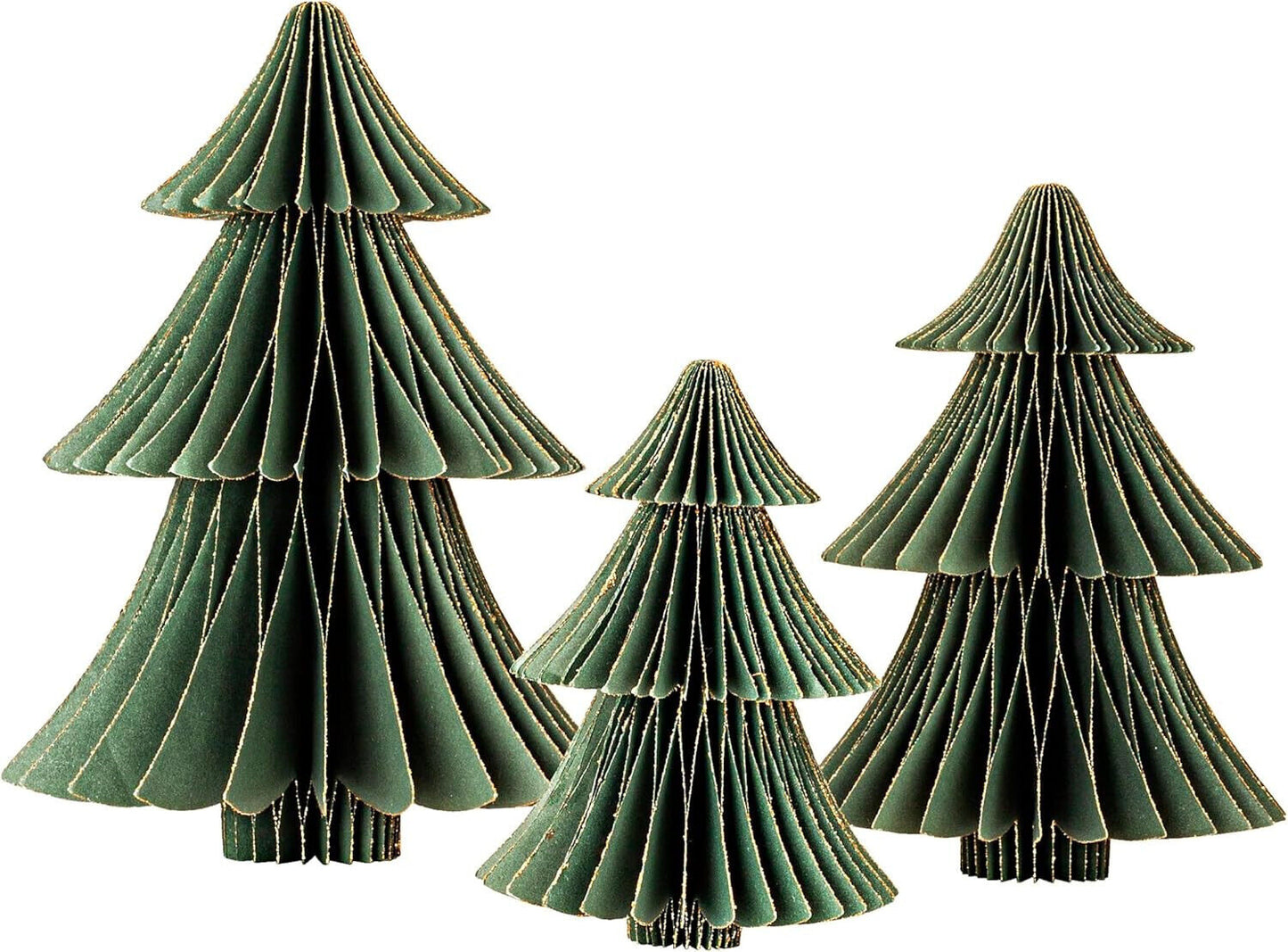Deko-Tannen aus Papier, Grün, 3er-Set Papier Dekoration Advent Weihnachten Deko