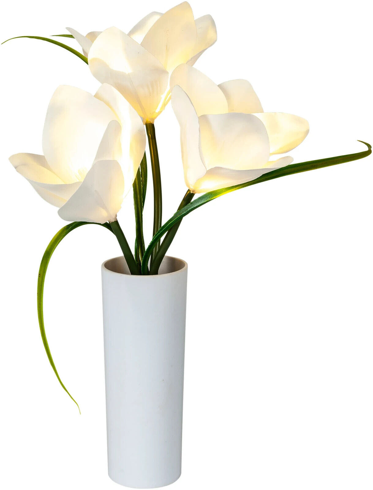 LED-Blumen "Magnolia" Beleuchteter Magnolien-Strauß Vase Weiß 40 cm hoch