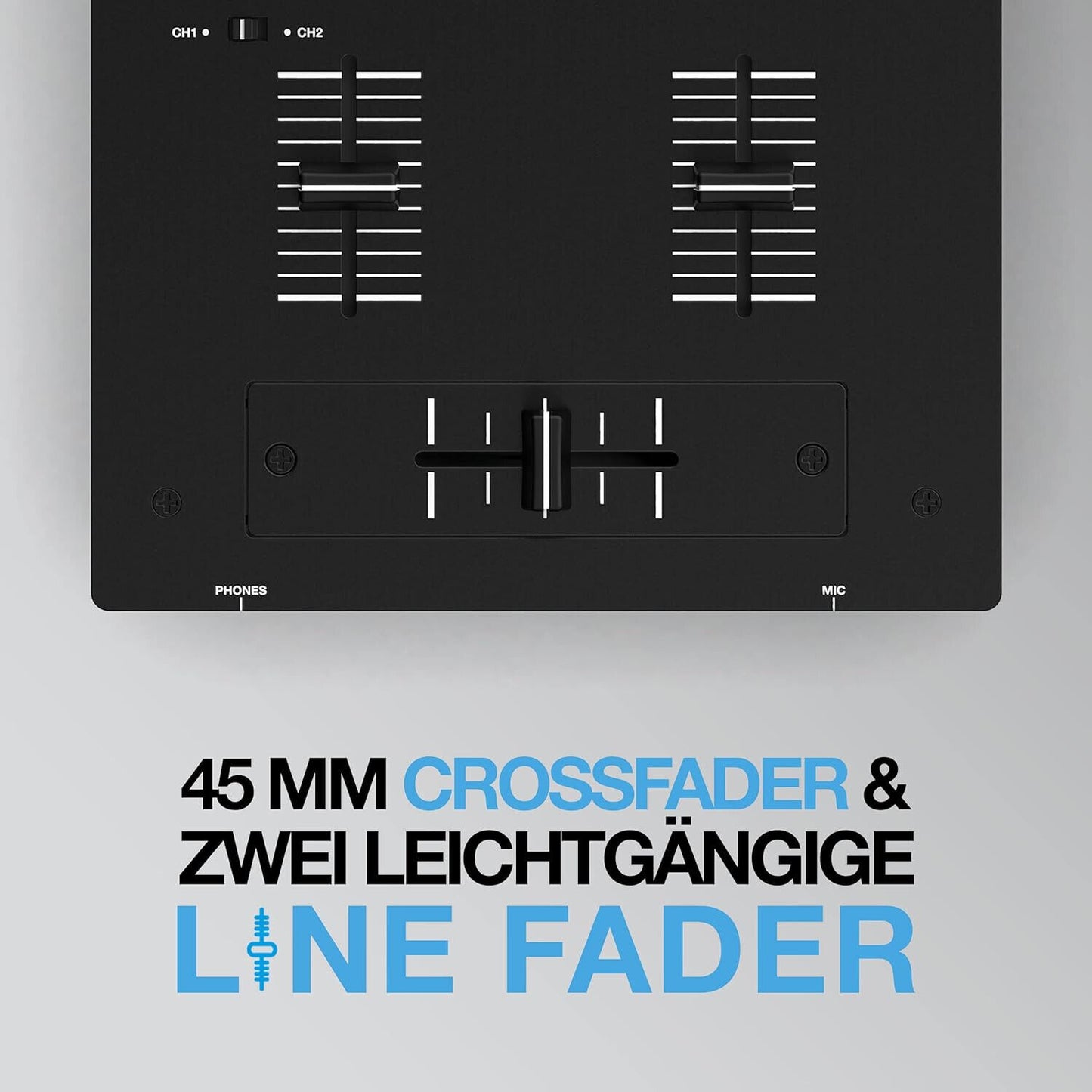 Reloop RMX-10 BT 2-Kanal Bluetooth DJ-Mixer mit eingebauter Bluetooth Schwarz