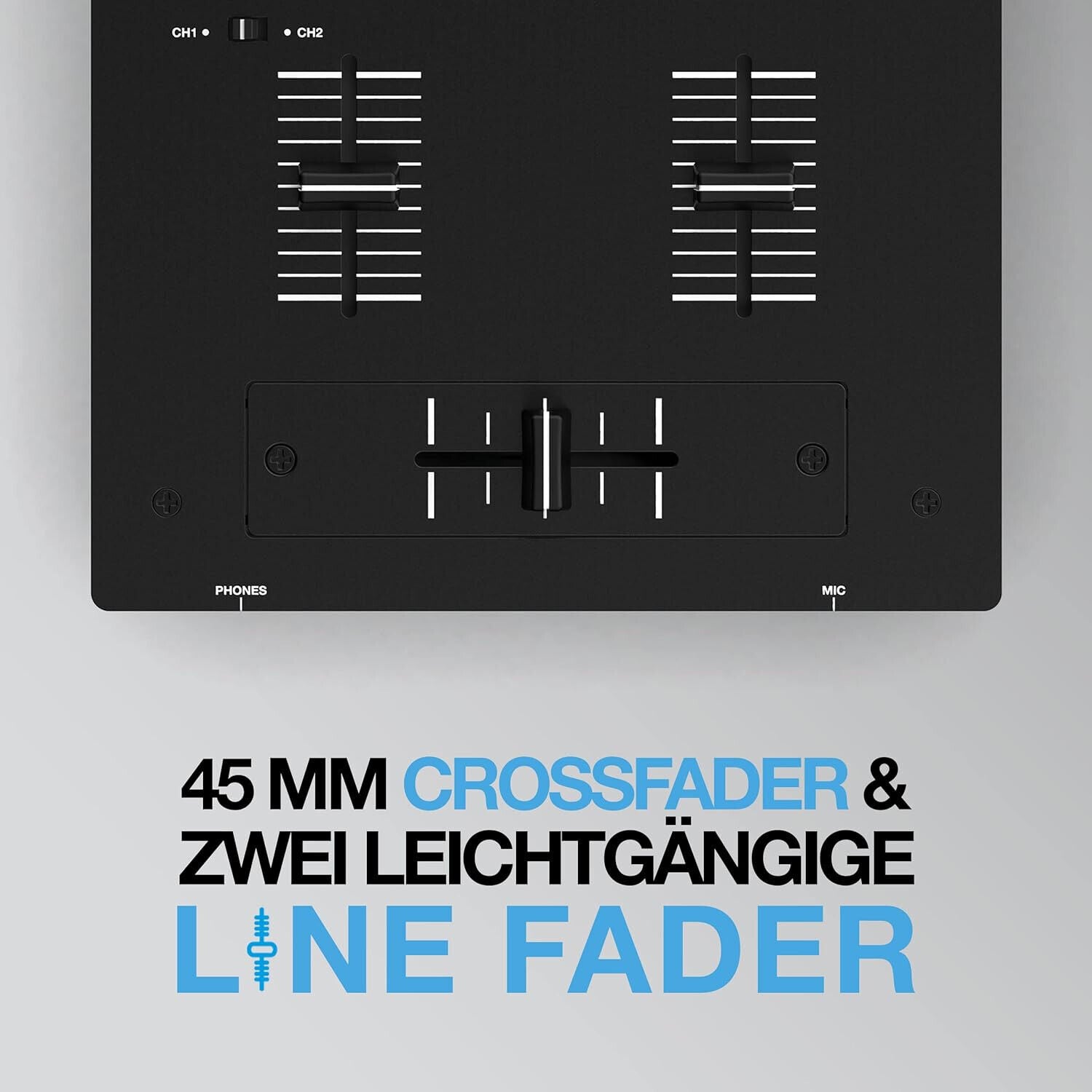 Reloop RMX-10 BT 2-Kanal Bluetooth DJ-Mixer mit eingebauter Bluetooth Schwarz