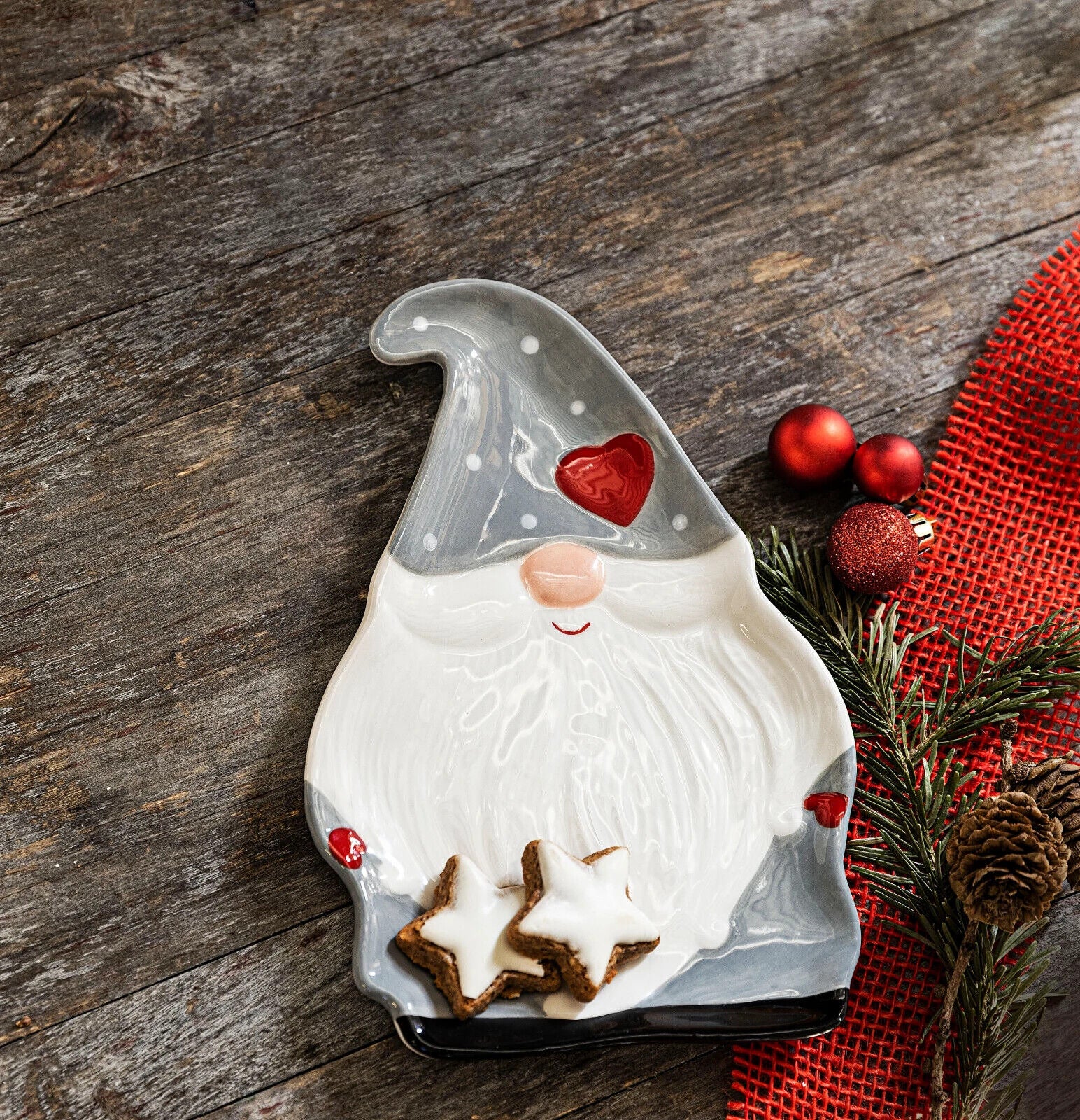 Servierplatte Wichtel Winter Weihnachten Advent Servieren Dekoration Keramik