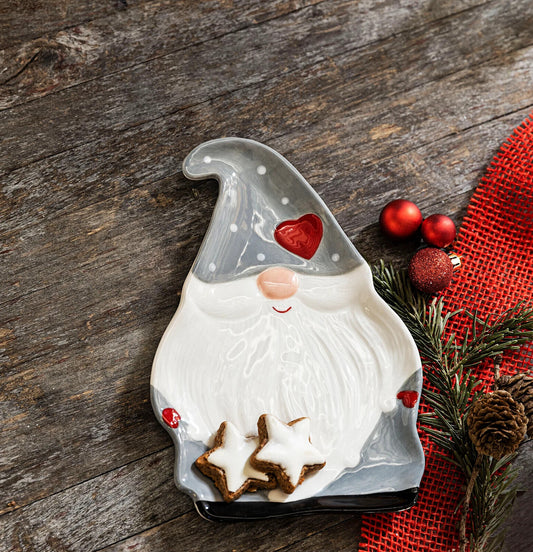 Servierplatte Wichtel Winter Weihnachten Advent Servieren Dekoration Keramik