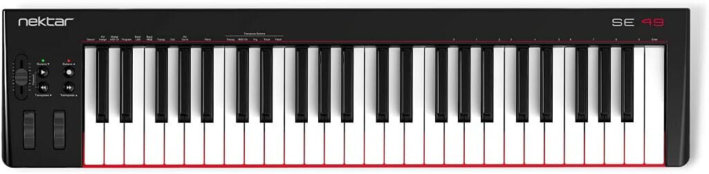 Nektar SE49 USB MIDI Keyboard Controller with Nektar DAW Integration, Schwarz, W