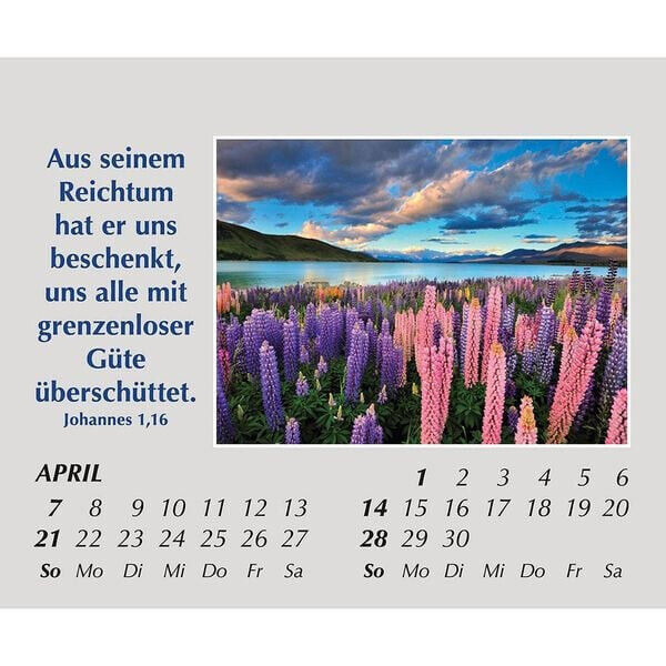 Hoffnung für jeden Tag 2024 Kalender mit Spürche Mini Kalender Reisekalender