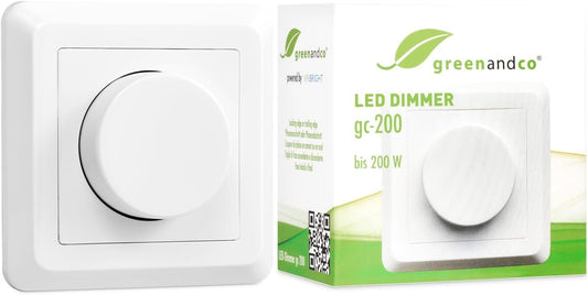greenandco® gc-200 Unterputz LED und Halogen Dimmer 1-200 Watt, auch für herkömm