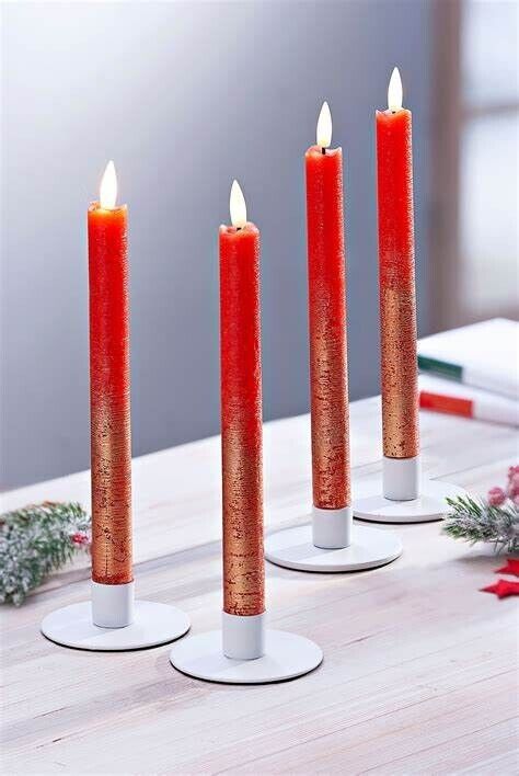 led stabkerzen red shine 4er Set