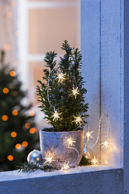 LED-Lichterkette "Polarsterne" 135 cm Gartendeko Deko LED Outdoor-Girlande