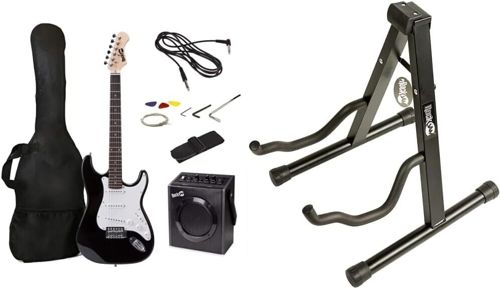 Elektrische Gitarre RockJam Full Size Kit 10Watt Amp Musikinstrument AKZEPTABEL