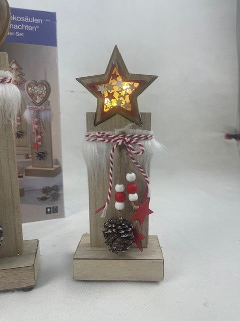 LED-Dekosäulen "Weihnachten" 3er-Set