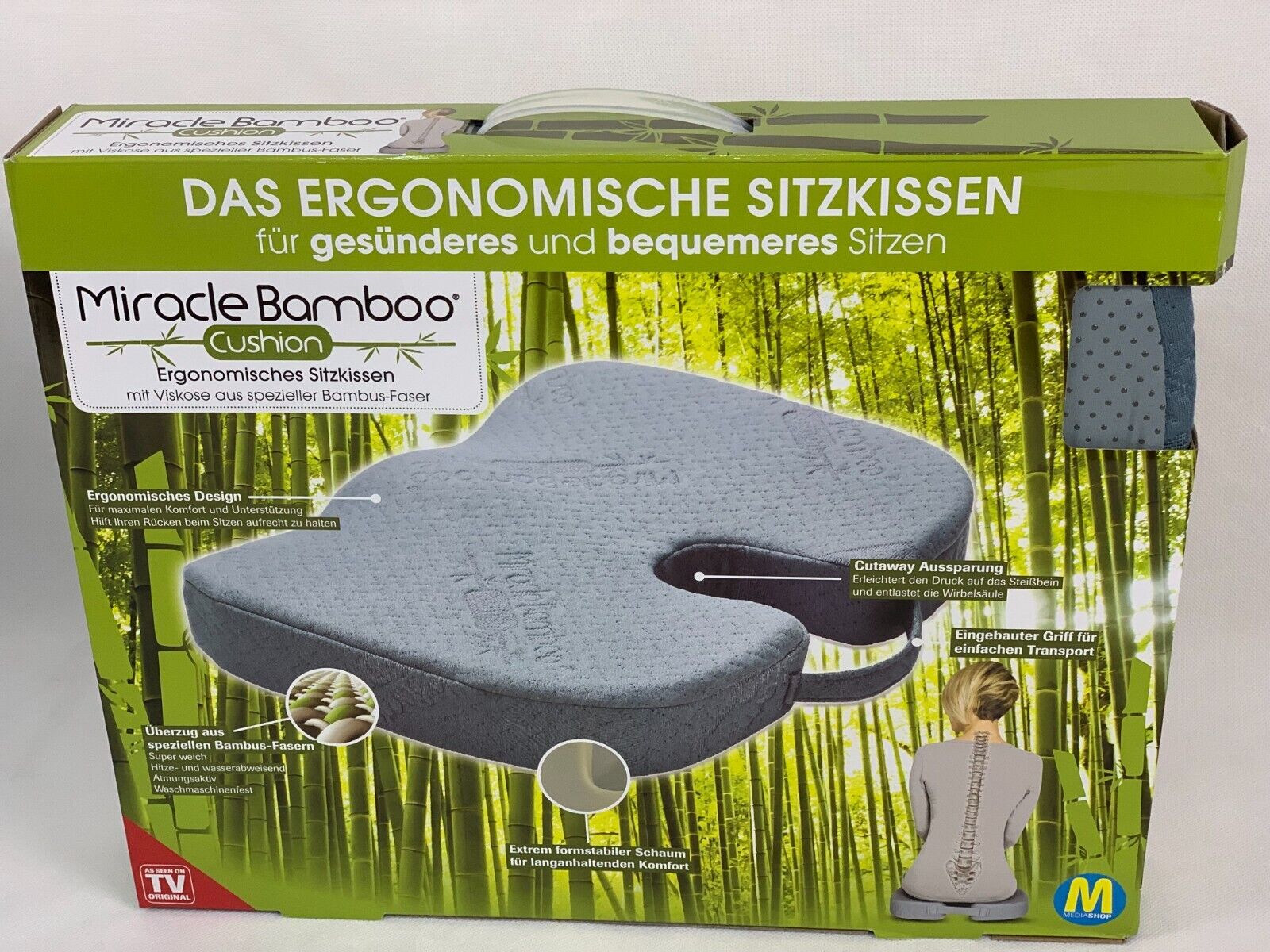 Miracle Bamboo Cushion 1 Stk Sitzkissen ergonomisch gesundes Sitzen gerade Wirbe