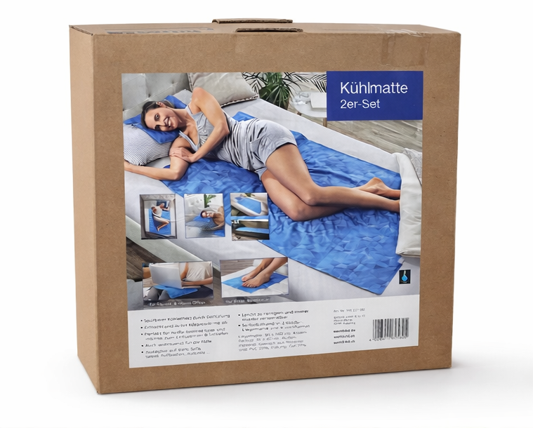 Kühlmatte 2er Set Bett Sofa Kühlauflage Sommer Hitze Home Office