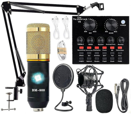 Podcast Equipment Bundle BM-800 Aufnahmestudio Paket mit Sprachwechsler