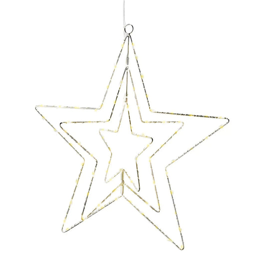 LED Deko Mobile 3 Fächer Stern Advent Weihnachtssterne Optisch 3D Ø 35cm