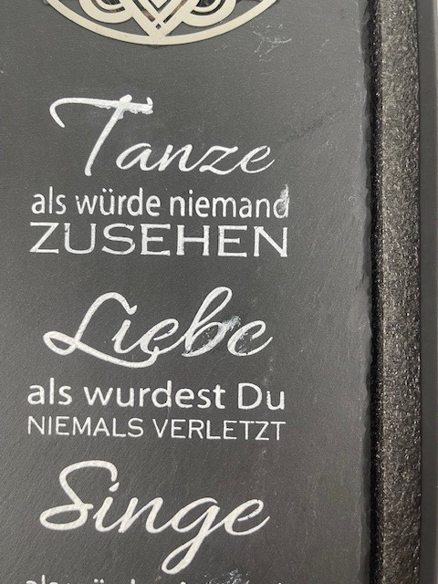 Schiefertafel "Lebensfreude"