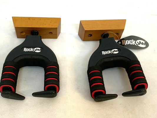 RockJam Universal-Gitarrenhalter mit gepolsterten Armen zur Wandmontage -