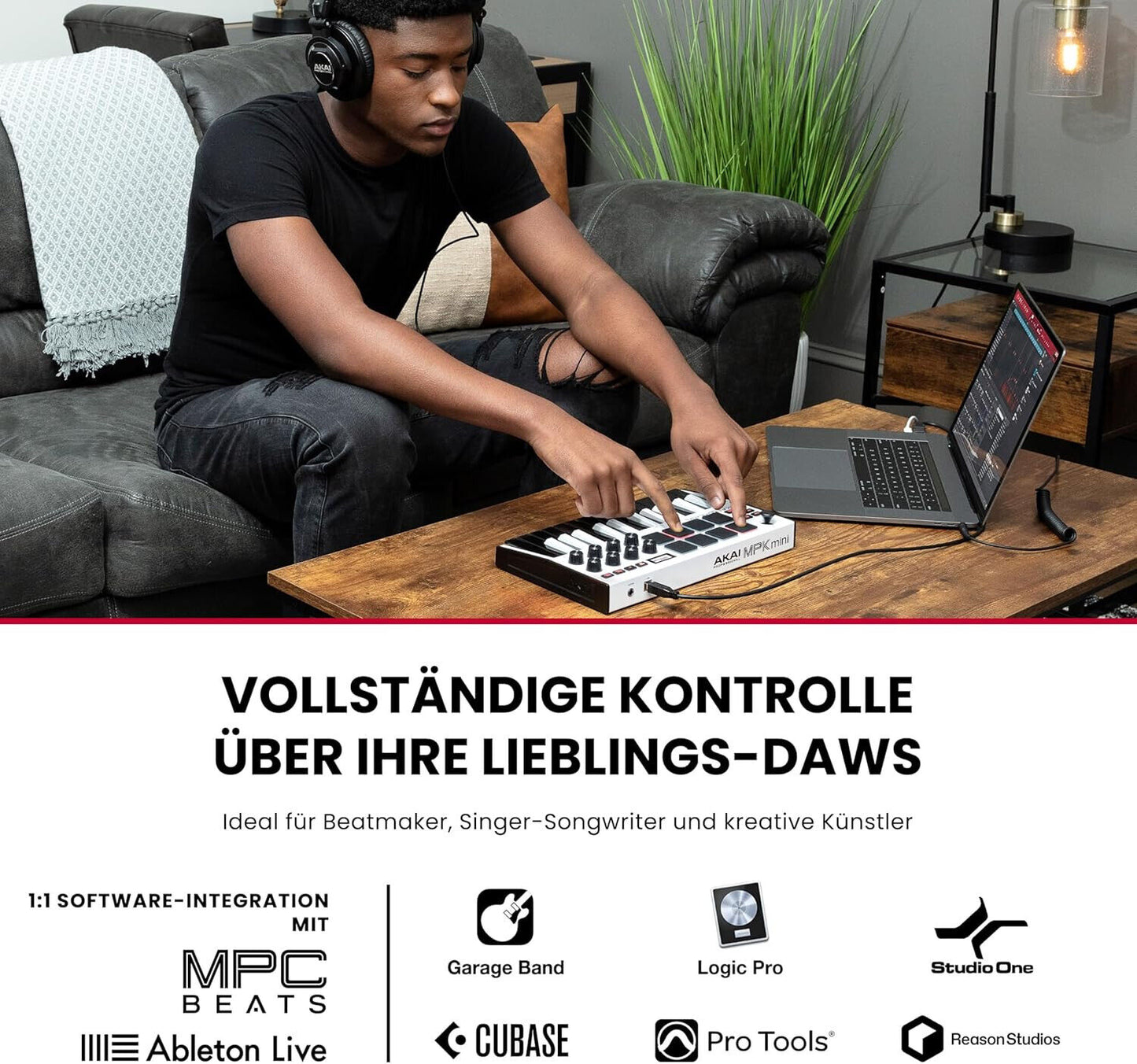AKAI Professional MPK Mini MK3 – 25-Tasten USB MIDI Keyboard Controller Weiß
