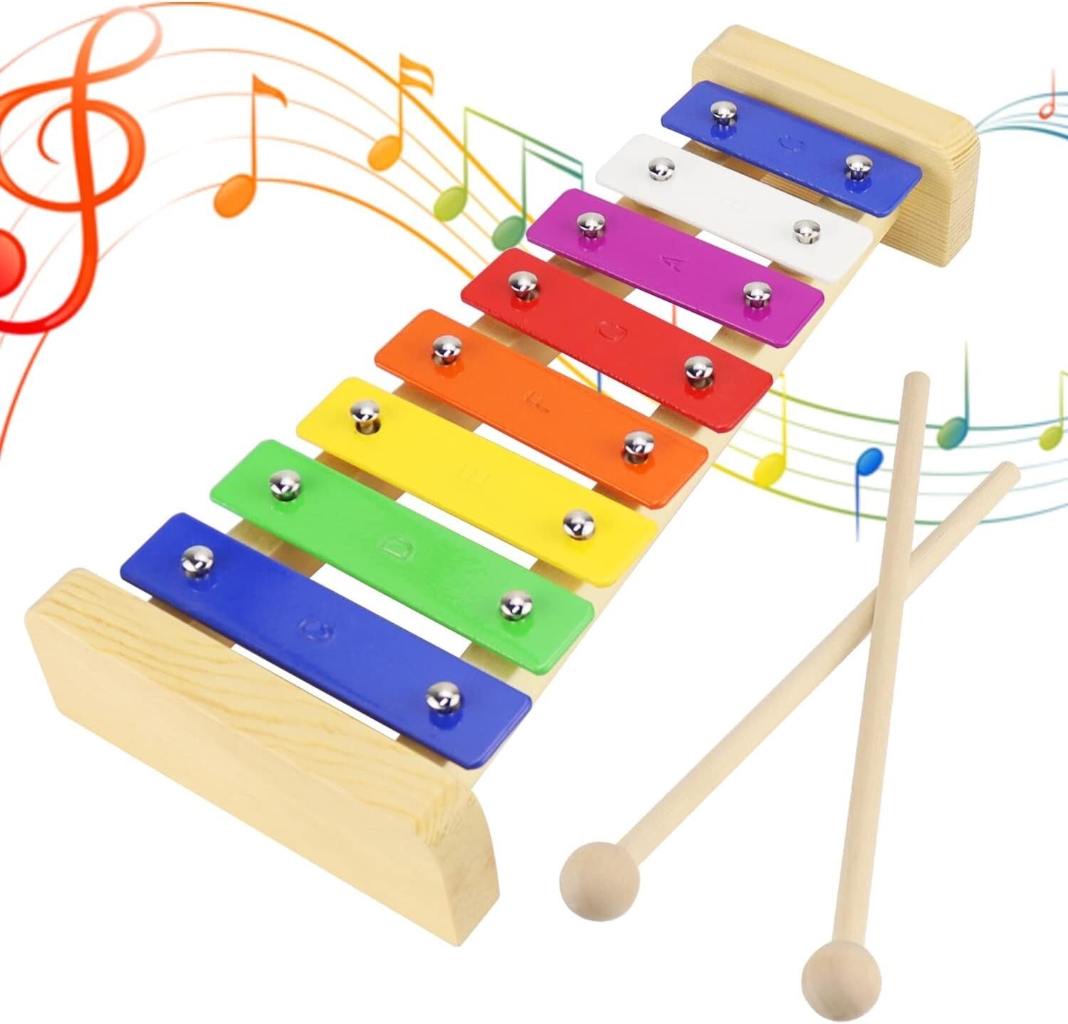 Xylophon Glockenspiel Musikinstrumente aus Holz für Kinder ab 1 Jahr Holzspielze