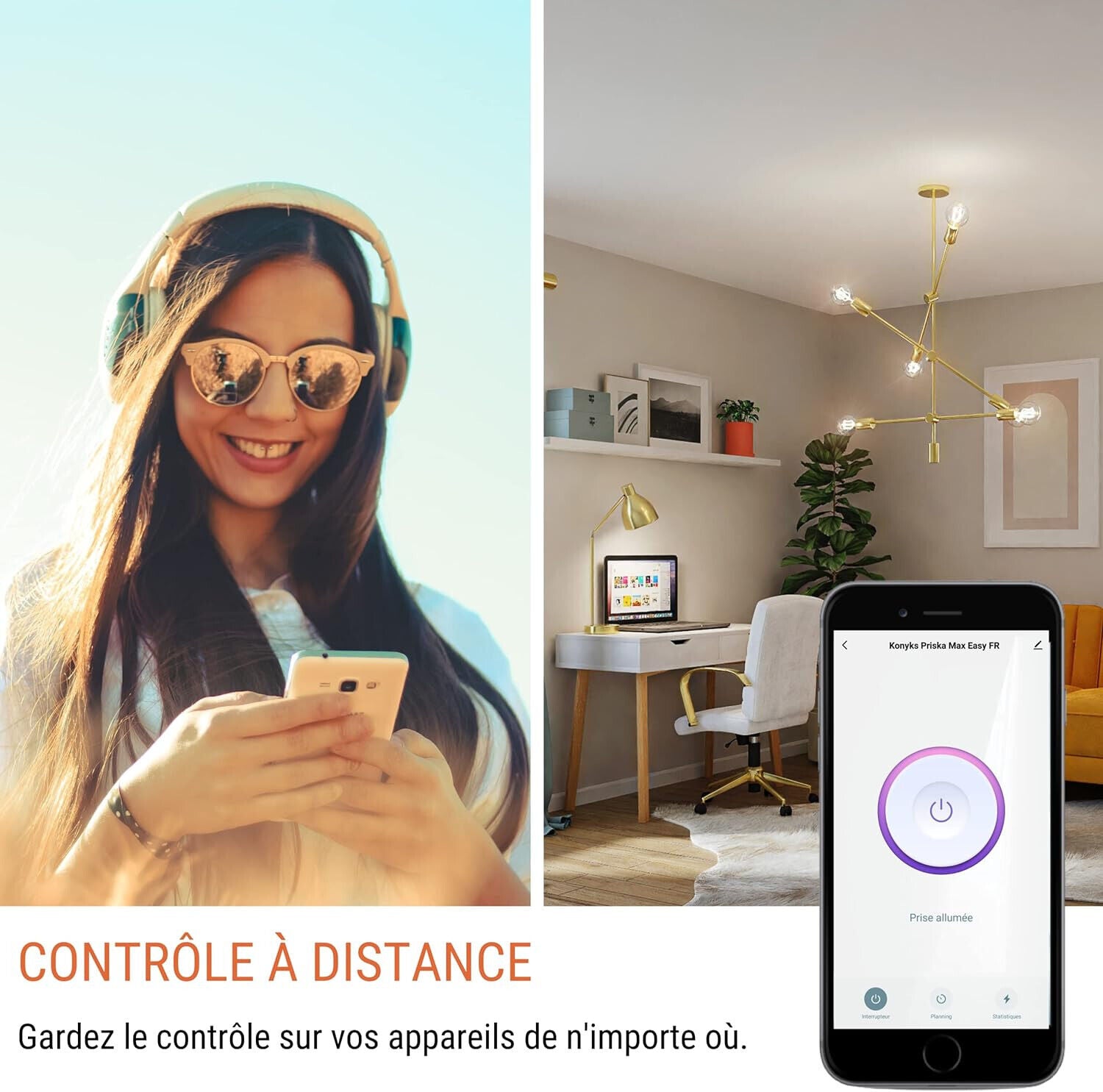 Konyks Priska Max Easy | WLAN-fähige Bluetooth Steckdose mit Stromverbrauchs-Zäh