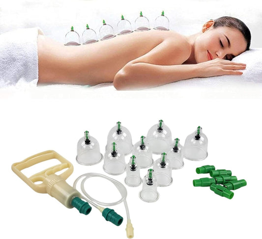 Schröpfset mit Therapiemagneten (Schröpfset), Vakuummassage mit Schröpfgläsern M