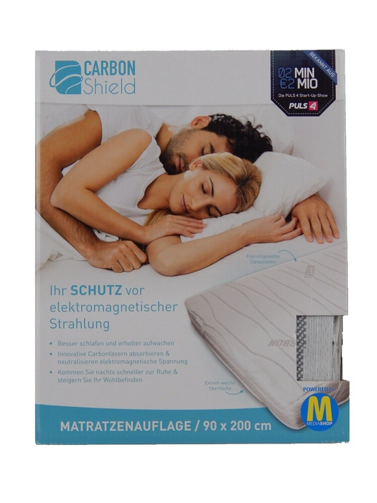 Carbon Shield Matratzenauflage 90 x 200 cm Matratzentopper Matratzenschoner Weiß