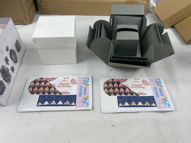 Überraschungs-Geschenkebox 2er-Set in Creme und Grau