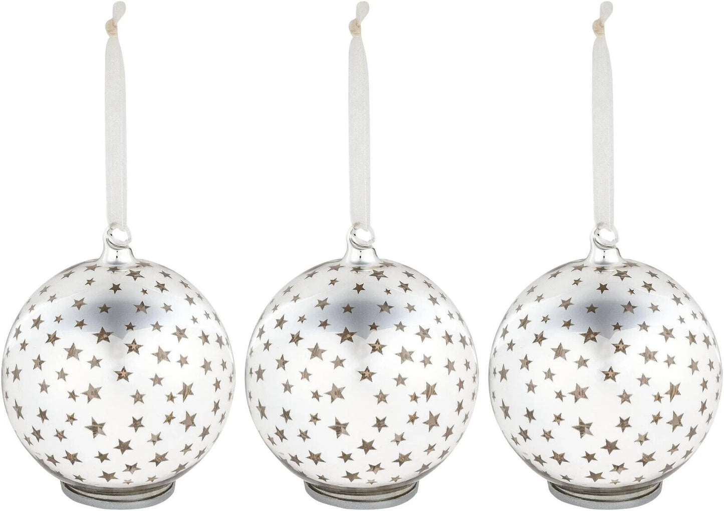 LED-Hängedeko "Sternenmeer" 3er-Set LED Deko Advent Weihnachten Dekoration Glas