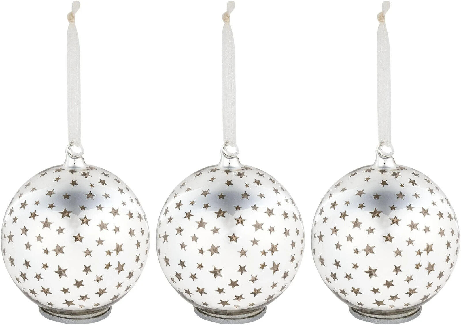 LED-Hängedeko "Sternenmeer" 3er-Set LED Deko Advent Weihnachten Dekoration Glas