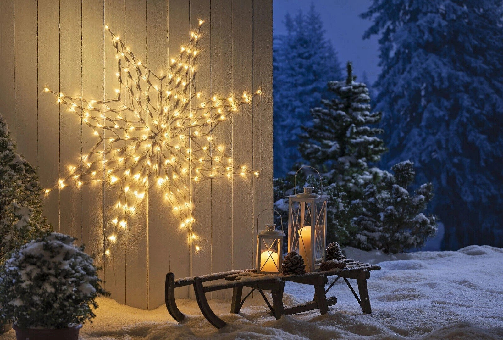 LED-Netz "Star" 160 LEDs LED Lichterkette Weihnachtsdeko Advent Dekoration