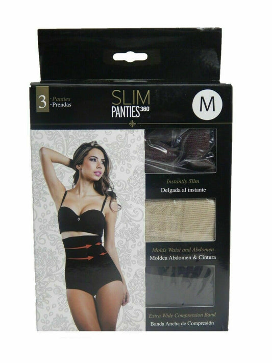 Slim Panties 3er Set Kaschiert, formt und schmälert Taille Bauch und Po Größe M
