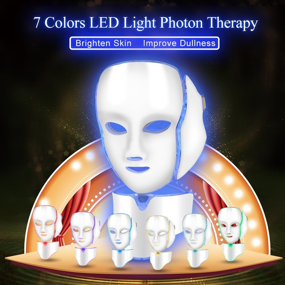 LED Gesichtsmaske, 7-farbige klare Anti-Aging Gesichtsmaske, zielt auf Akne usw.