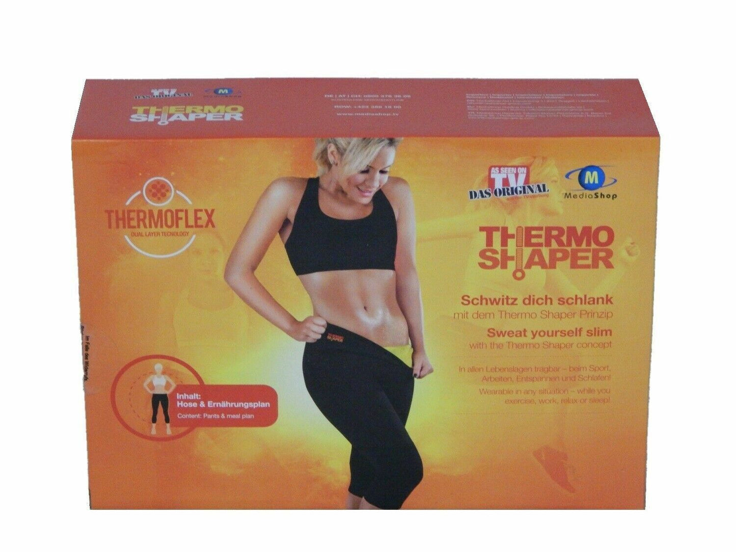 Thermo Shaper Hose (Größe: 3 XL) mit Ernährungsplan Abnehmen Shaper Schwitzhose