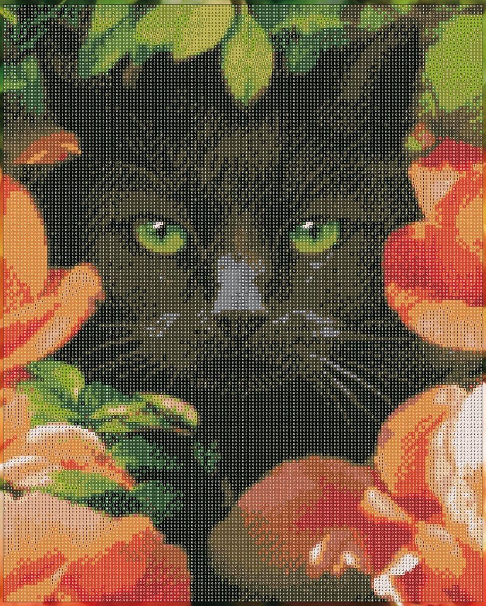 Diamond Painting Schwarze Katze 40 x 50 cm Deko Basteln Wanddeko Wohnungsdeko