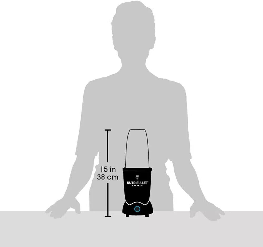 NutriBullet Balance 1200 Watt schwarz Mixer mit Extraktor-Klinge macht Superfood