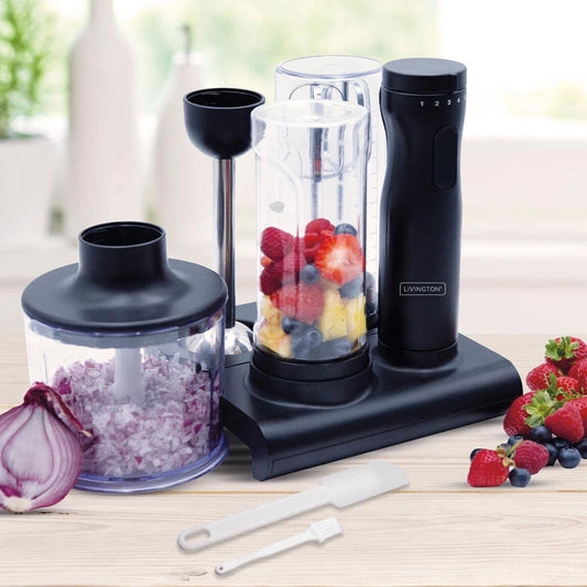 Livington MasterBlend 4in1 Handmixerset inkl. Dockingstation Stabmixer Schwarz