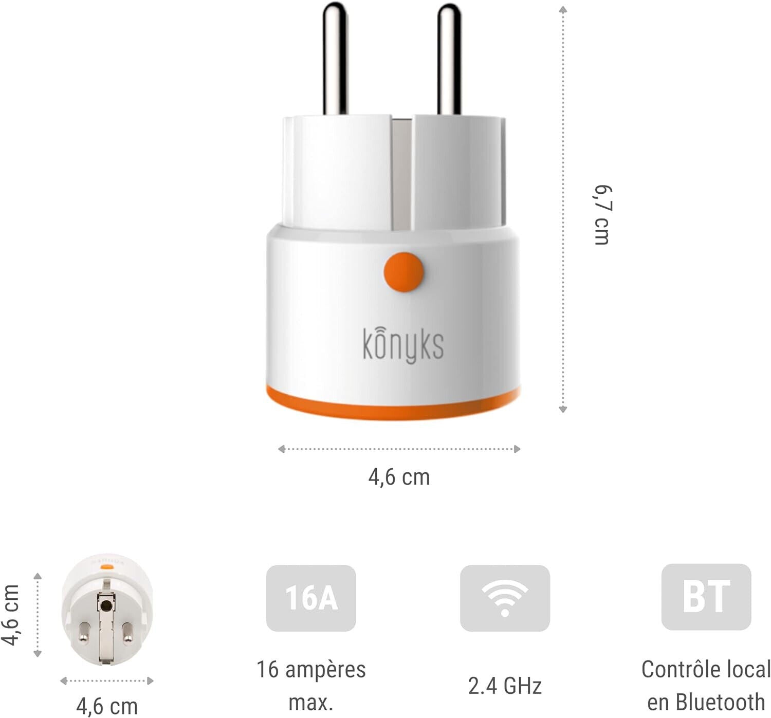 Konyks Priska Max Easy | WLAN-fähige Bluetooth Steckdose mit Stromverbrauchs-Zäh