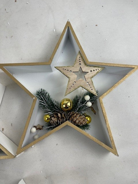 LED-Sterne "XMAS" weiss, 3er-Set (B-Ware)