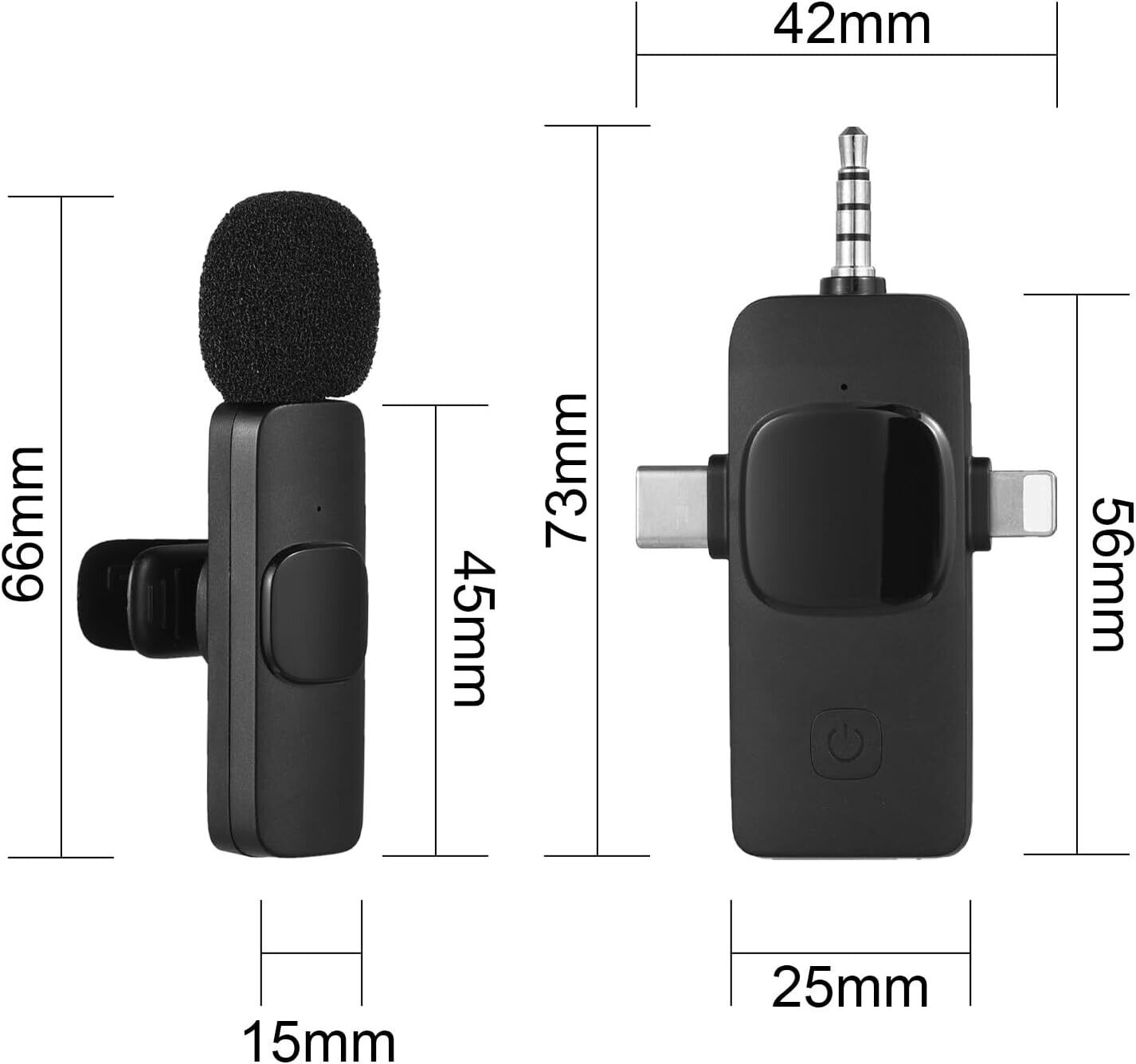 3-in-1 Wireless Halskette Clip Microphone Clip-on Mikrophon Mikrofon Transmitter