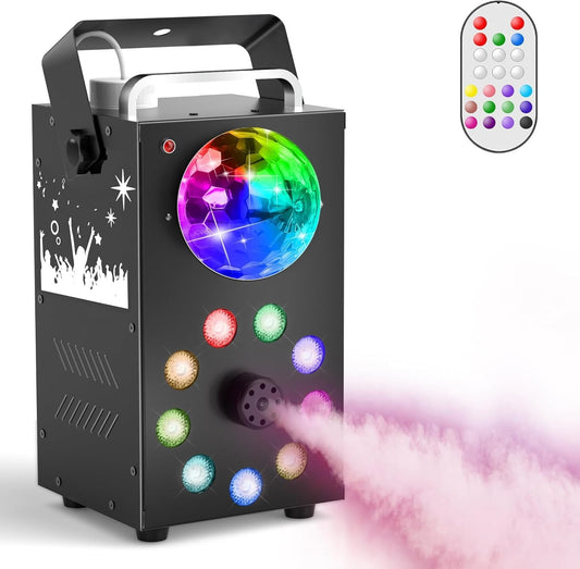 Nebelmaschine, 700 W Rauchmaschine mit 3500 CFM Nebel, 9 bunte LED-Lichter und D