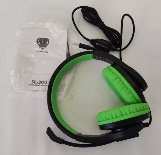 BUTFULAKE Pro Gaming Headset SL-300 3,5mm für Handys Tablet Laptops Schwarz Grün