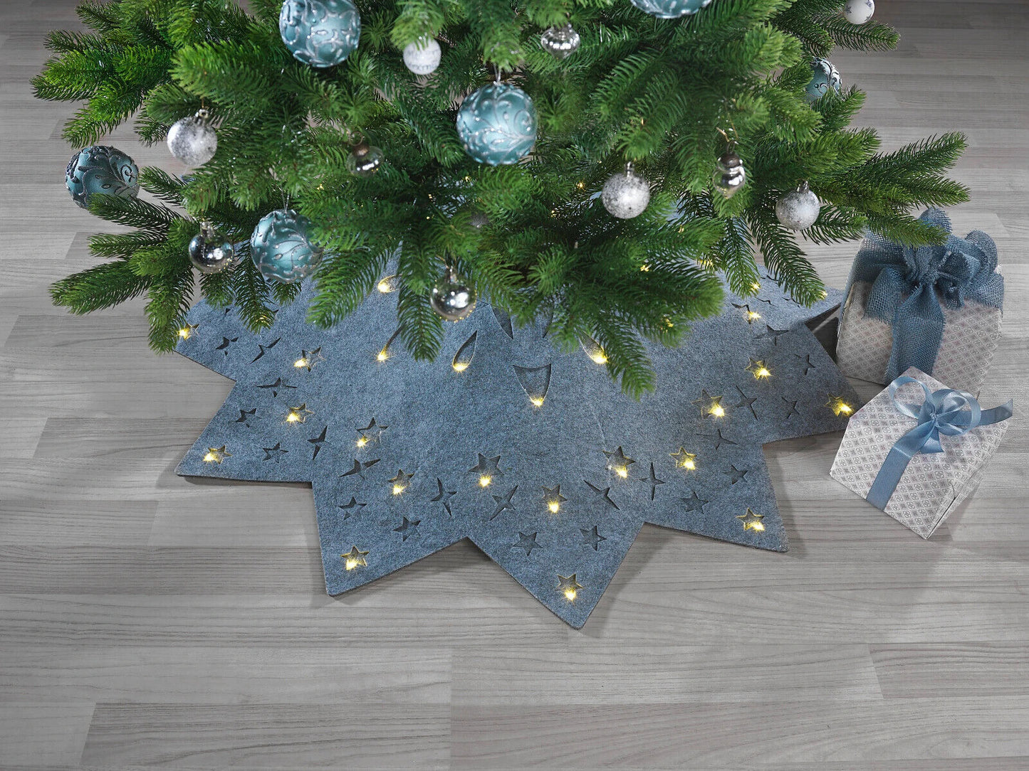 LED-Baumdecke "Stars" Christbaum Weihnachtsbaum Decke Timer Filz Stern