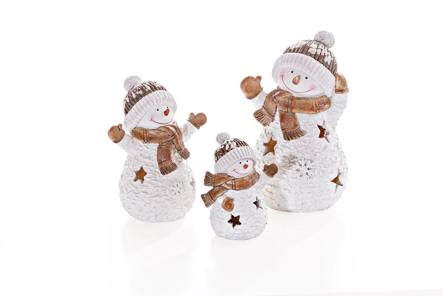 LED-Schneemann-Familie "Frosty", 3er-Set Advent LED Deko Weihnachten Dekoration