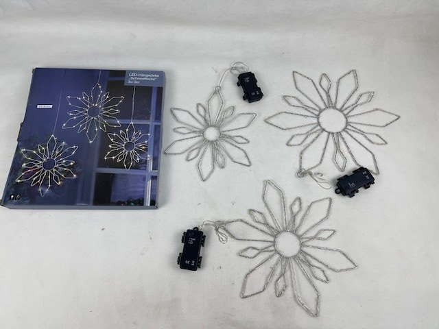 LED-Hängedeko "Schneeflocke" 3er-Set