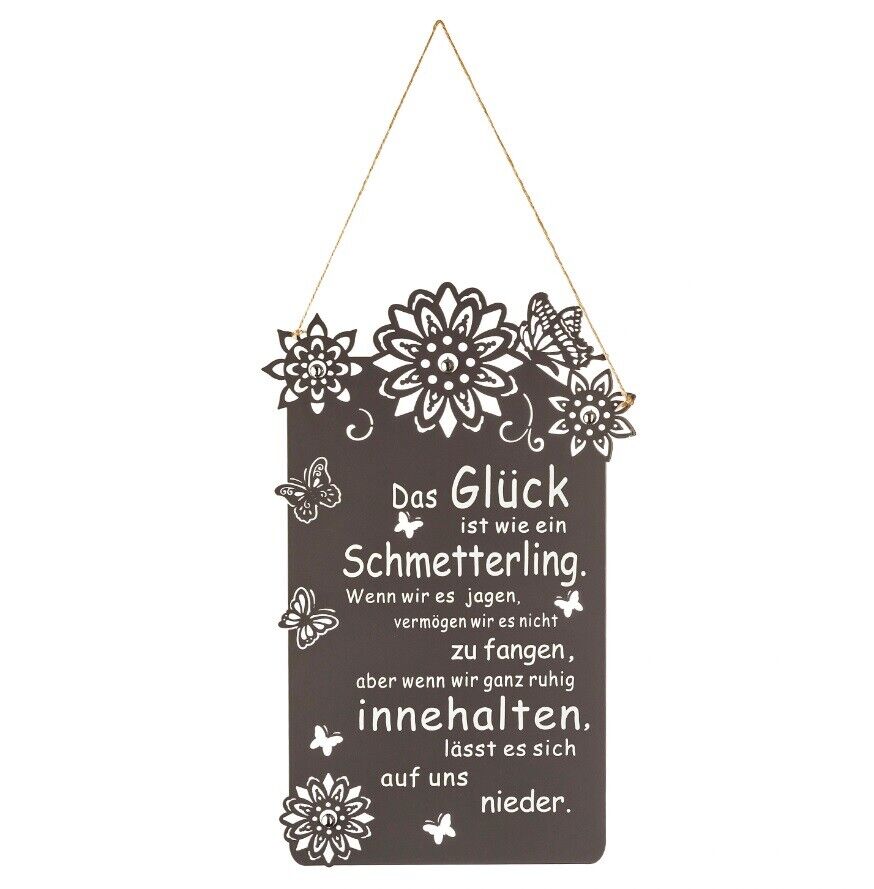 Metallschild "Schmetterling" in Geschenkbox