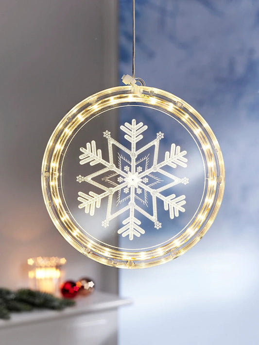 LED-Hängedeko "Snowflake", 26 LEDs Schneeflocke Außen Dekoration Weihnachten